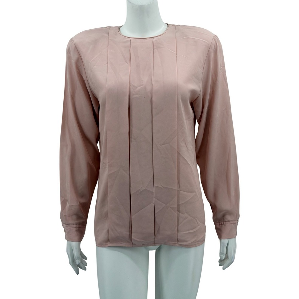 Christian Dior Chemises Top Womens 6 Pink Pleated Vintage Coquette Old Money